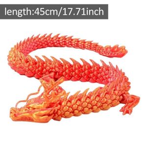 FIGURINE - PERSONNAGE Laser Or - Dragon articulé chinois Long, Flexible et réaliste, imprimé 3D, modèle de jouet, décoration pour l