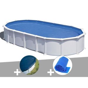 PISCINE Kit piscine acier blanc Gré Atlantis ovale 7,44 x 