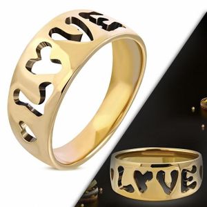 BAGUE - ANNEAU Bague fantaisie en bronze avec monogramme fantaisie amour coeur découpé (FRANCE : 59 / USA : 9)