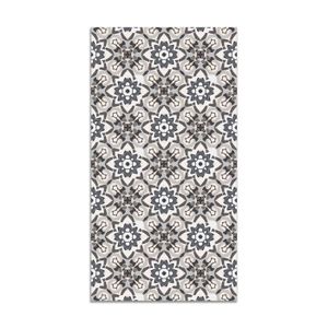 TAPIS Tapis Vinyle Panorama Tuile Fleurie Orientale Gris