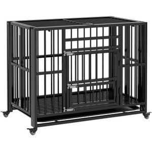 CAISSE DE TRANSPORT Cage pour chien animaux cage de transport sur roul