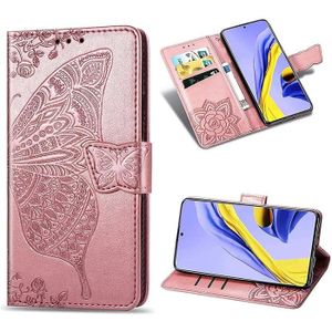 HOUSSE - ÉTUI Coque Samsung Galaxy Note 20 Ultra (5G), Or Rose Papillon Fleur Cuir Porte-Cartes Magnétique Support Élégante Antichoc Protection