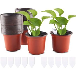 POT DE FLEUR FORMIZON 100 Pcs Plastique Plante Pots, 10 cm Semi