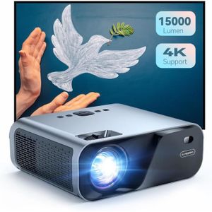 Vidéoprojecteur Mini Projecteur, Vidéoprojecteur 15000 Lm Soutien 4K 1080P Native, 300