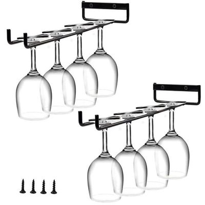 Porte Sopalin Porte-verres Sous Armoire - 2 Rangées Acier Inoxydable - 40.3cm - Pour Cuisine Et Bar Rangement Sous Placard