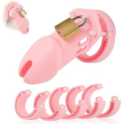 Cage Chasteté Silicone Ouverte Rose - Expert de la Chasteté