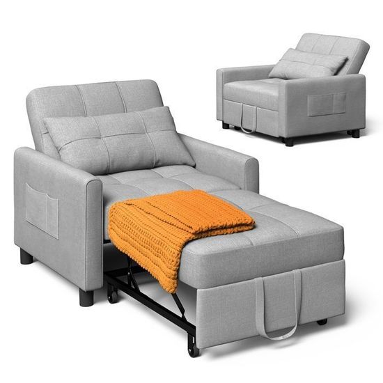 Giantex Chauffeuse 1 Place Adulte avec Accoudoirs et Coussins, Fauteuil