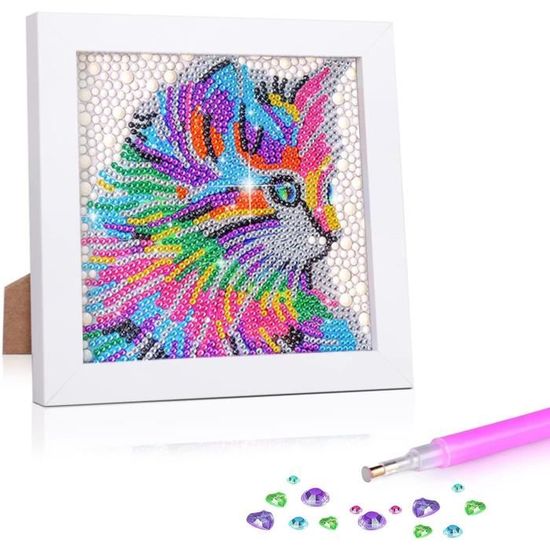 CHYEEH Diamond Painting Kit Enfant, 12 Pièces DIY Peinture Diamant Animaux Autocollant, Kit