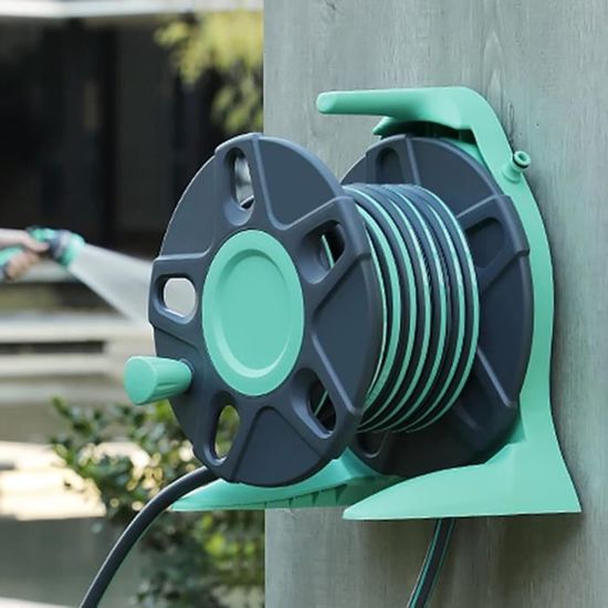 Amig - Dévidoir | Pour Tuyaux 1/2" | 1/2" - 60 M | Enroulé Jusqu'À 60 M | Avec Manivelle Manuelle Pour Un Ramassage Facile | Comprend 6 Accessoires Supplémentaires | Polypropylène | Orange Et Gris