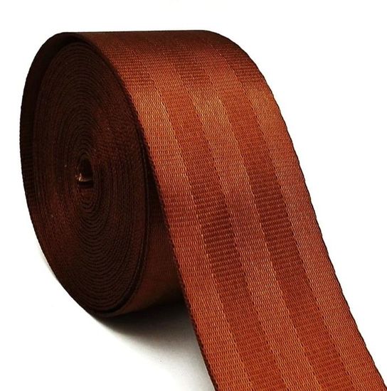 Sangle 48mm Marron Fonce 10 metres style ceinture de securite en polyester sangle bagages sacs anse bandouliere couture chaises