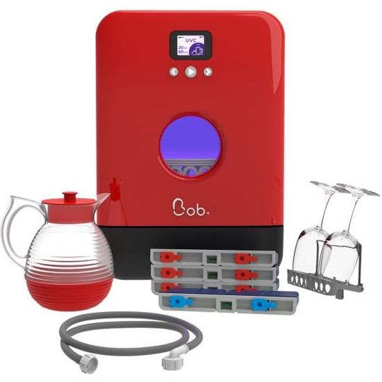 Lave-vaisselle autonome Bob - 6 programmes de lavage - Désinfection UV-C -  Rouge - Cdiscount Electroménager