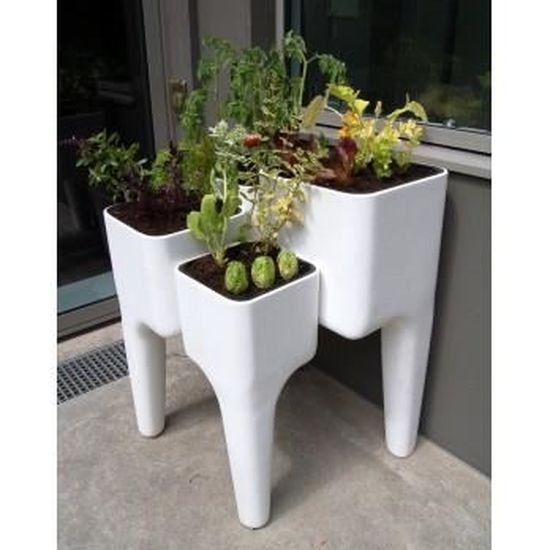 Table Potagere Balcon Terrasse Kiga Blanche 72 Achat Vente