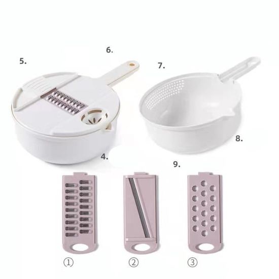 Machine à raper mandoline,Coupelégumes multifonctionnel en,trancheur de cuisine,coupepomme