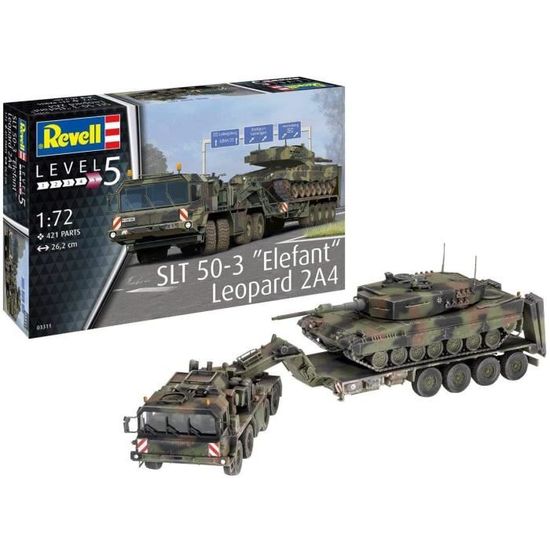 Kits de modélisme Revell 03311 Maquette de Chars Militaires à Construire SLT 50-3" Elephant & Leopard 2A4, échelle 1-72, 142861