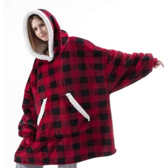 Couverture à Capuche Géante - Sweat Polaire Chaud Avec Poche, Idéal Pour L'hiver