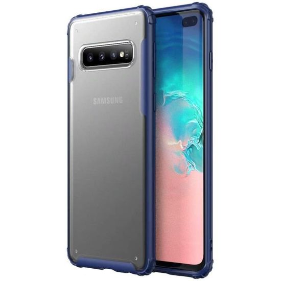 Coque pour Samsung Galaxy S10 Plus Coque hybride prenant en charge la charge sans fil Pare-chocs inverse translucide Cadre anti AD