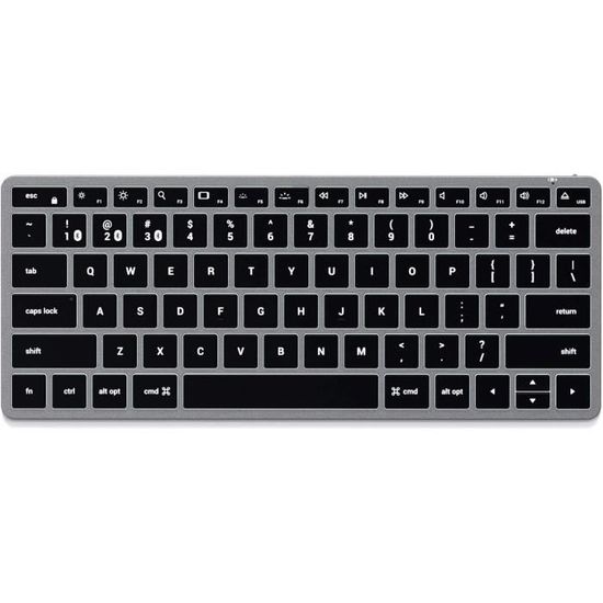 Ensemble Clavier + Souris Sans Fil Rétroéclairé - 7 Couleurs - Connexion 2,4 GHz - Compact Et Silencieux - Pour PC, Tablette - 3