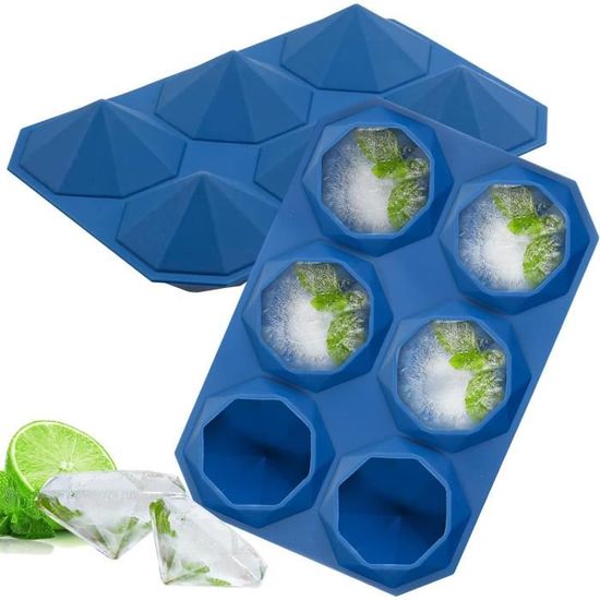 QumHmup Lot De 2 Moules à Glaçons En Silicone Avec Couvercle En