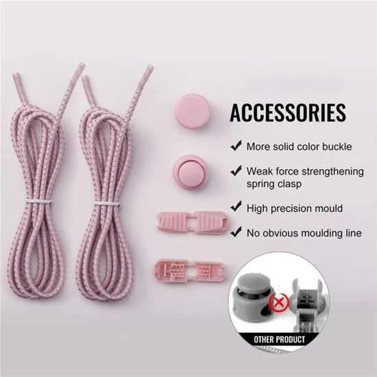 2 Paires Lacets Élastiques Sans Laçage Handshop - Lacets Sport Avec Verrou Pour Enfants Et Adultes