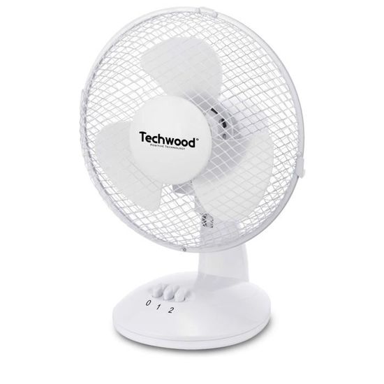 TECHWOOD 20 watts Ventilateur de table 23cm  - 3 vitesses de ventilation - Réglage : - Oscillation  - Orientation