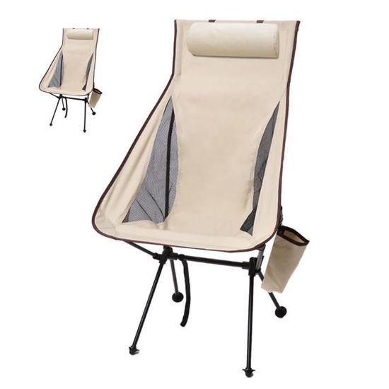 Chaise Pliante Portable Compacte Et Ultralégère Avec Poche Avant Et Sac De Transport Pour La