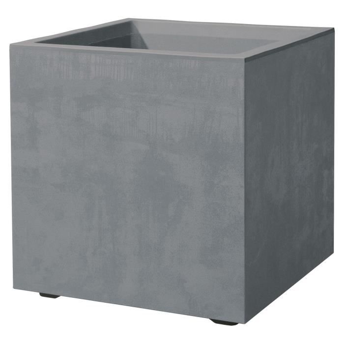Pot de fleur Cube DEROMA Millennium R Ashgrey A réserve d'eau 39 cm