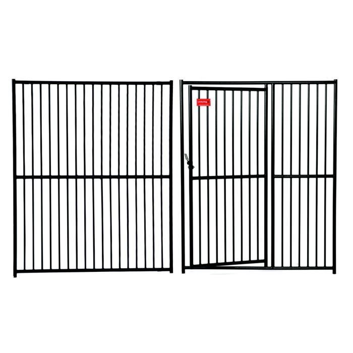 Deux Panneaux modulaires pour la fabrication et lextension de chenil -En Barreaux Avec Une Porte