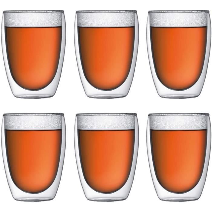 Bodum - 4559-10-12 - Pavina - Coffret de 6 Verres Double Paroi - 35 cl , Transparent
