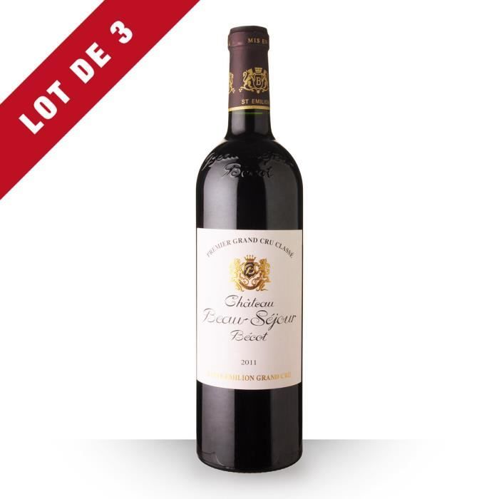 Lot de 3 - Château Beau-Séjour Bécot 2011 AOC Saint-Emilion Grand Cru - 3x75cl - Vin Rouge