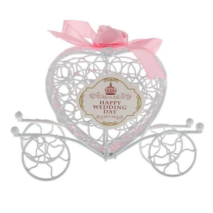 Boîte à Dragée Carrosses plexi Theme Chic Princesse Glam pour baptême Mariage Communion Ballotin à dragées Design et Moderne Boîte