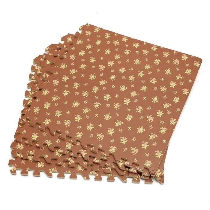 4PCS Eva Tapis Sol Plancher Mousse Bébé 600x600mm cafe Bo57852