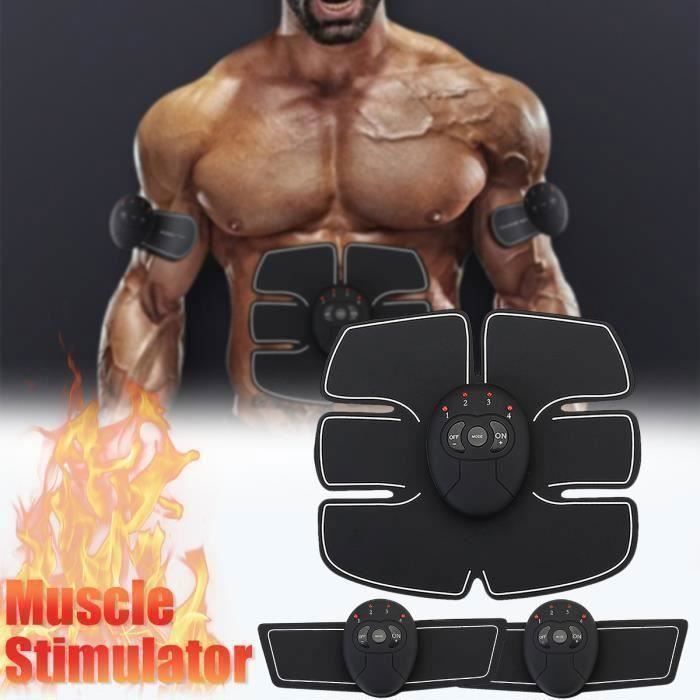 3Pcs Stimulation Abdominale Musculation Electro Stimulateur Ceinture Muscle Fitness Abdo