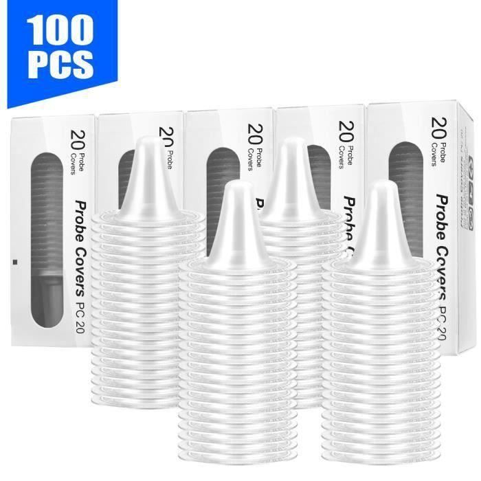 100pcs Embouts de Thermomètre d\'oreille Couvre-thermomètre auriculaire Filtres pour lentilles Capuchons jetable