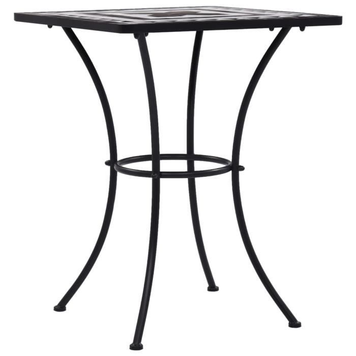 Qualité 81278- Table de bar Décor Table de jardin - Table haute mosaïque Noir et blanc 60 cm Céramique Le meilleur