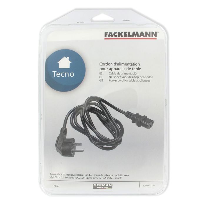 Cordon d'alimentation universel pour appareils à raclette ou crêpes party Fackelmann ref. 5302150