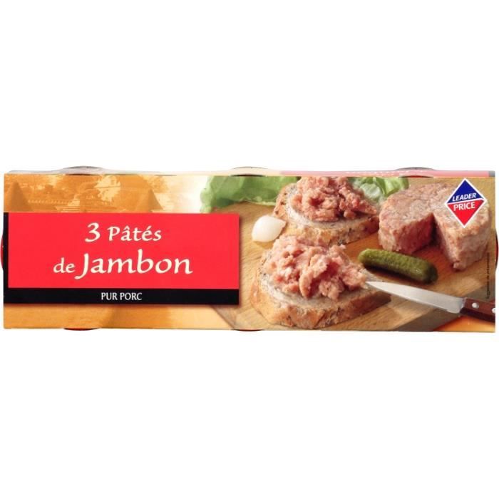Pâtés de jambon pur porc 3x Leader Price