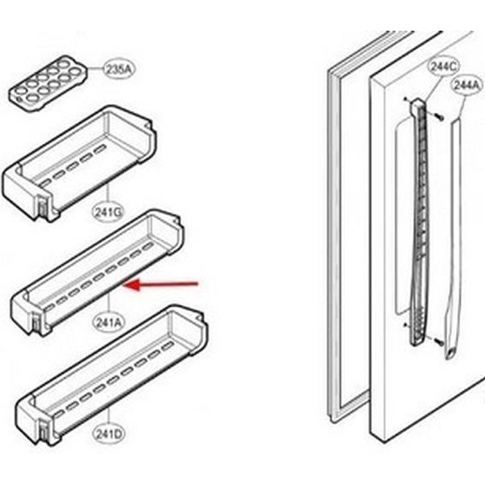 Balconnet pour Refrigerateur - Congelateur LG
