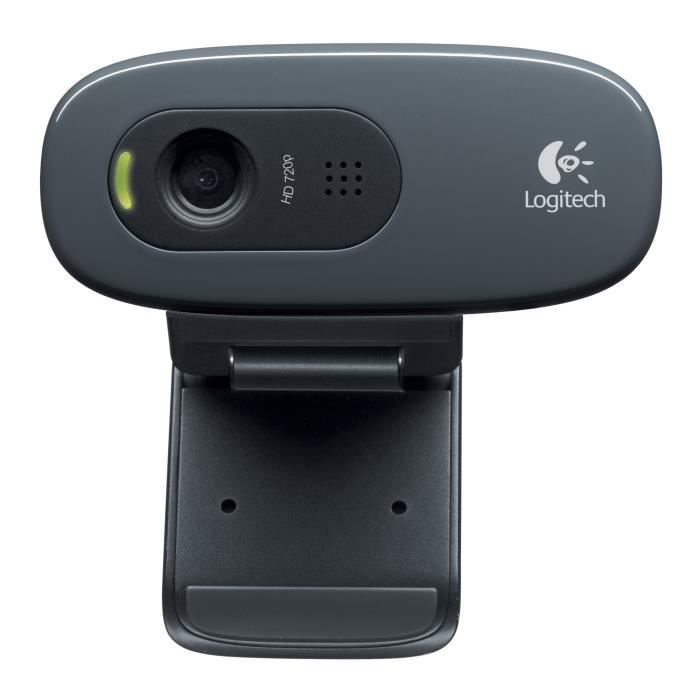Logitech HD Webcam C270 Webcam HD avec microphone intégré USB Compatible Skype-MSN-Facebook Noir (version Europe Centrale)