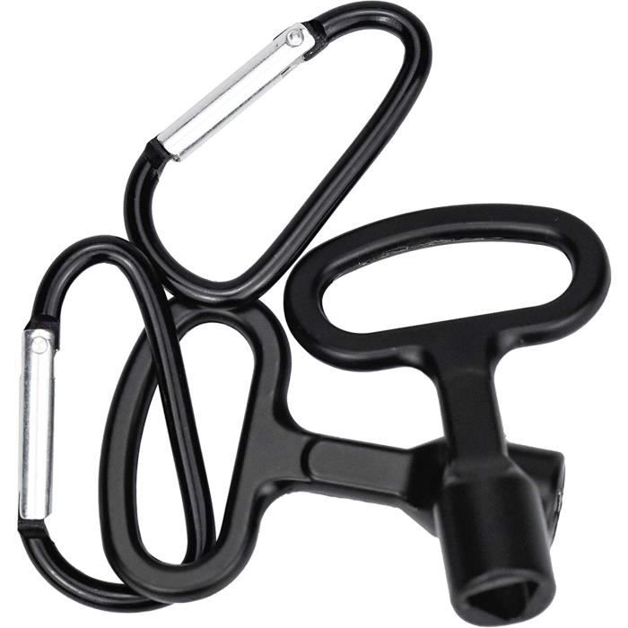 2PCS Clé Triangle Poubelle Clés pour Compteur à Gaz/électrique, Clé Triangle à Douille Noir avec Mousquetons