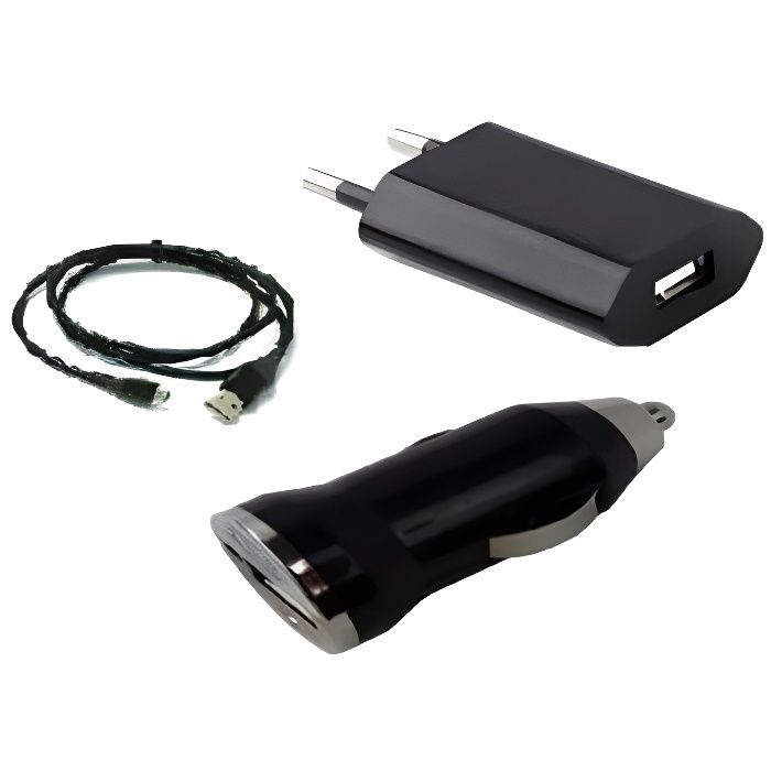 chargeur secteur maison auto voiture câble dâta usb 3 en 1 noir ozzzo pour Samsung Galaxy Z Flip 5G