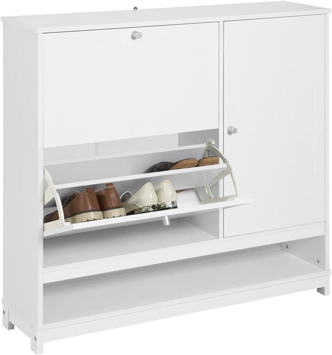 Ensemble De Meubles Blancs : Armoire 3 Portes + Commode + Meuble à Chaussures - Flymo - Bon état