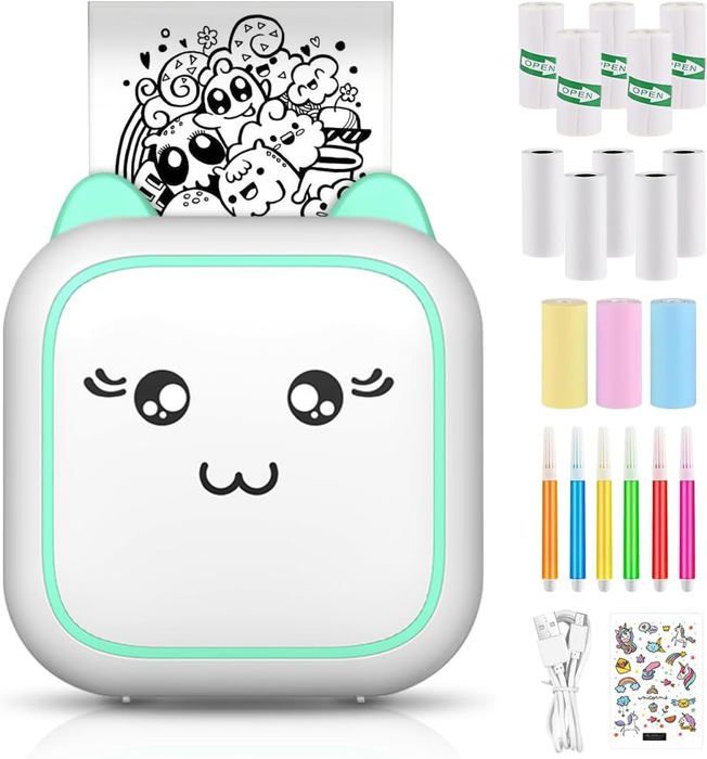 Mini Imprimante Thermique Bluetooth Portative Pour Autocollants Sans Encre YONIS