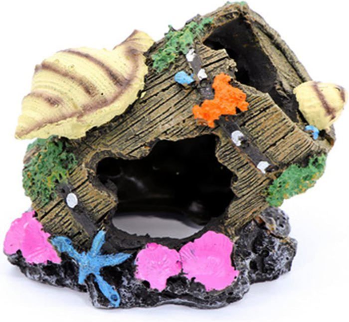 Meilleurs prix pour Ornement d'aquarium Vue de la grotte rocheuse avec de l'herbe verte pour cacher les crevettes et les poissons Paysage Roche