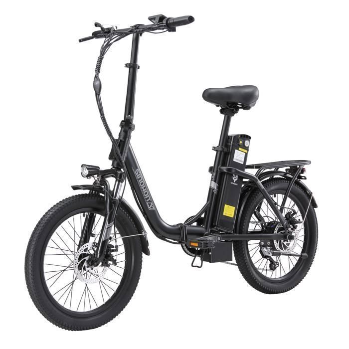 Velo electrique pliable Noir Mat 250W Autonomie 80km