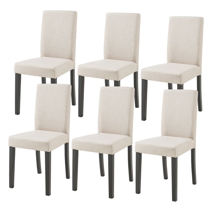 Lot de 6 chaises de salle à manger Hamburg beige