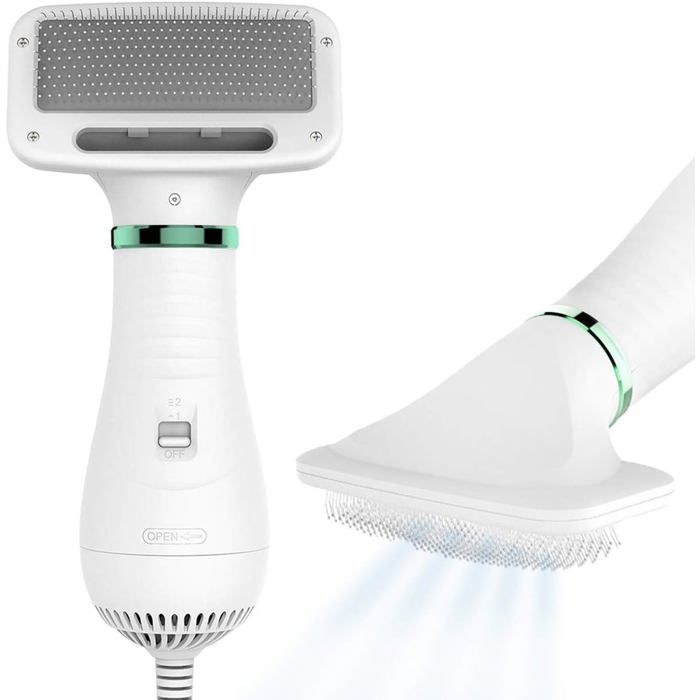Meilleurs prix pour Sèchoir pour Chien et Chats 2 en 1 Séchoir Pulseur Portable et Silencieux avec Brosse à Lisser Température Ajustable pour