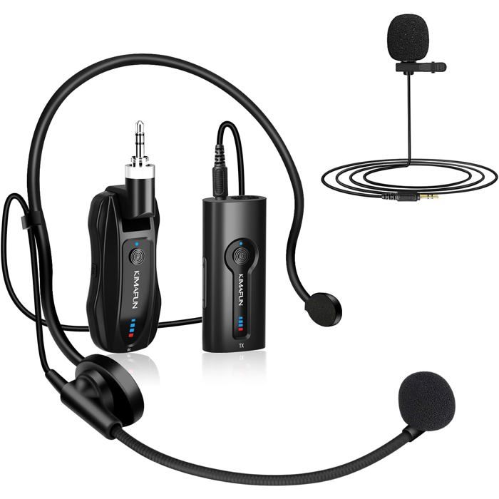 KIMAFUN Micro Serretête et Cravate sans Fil 2.4G, Microphone Lavalier — free download