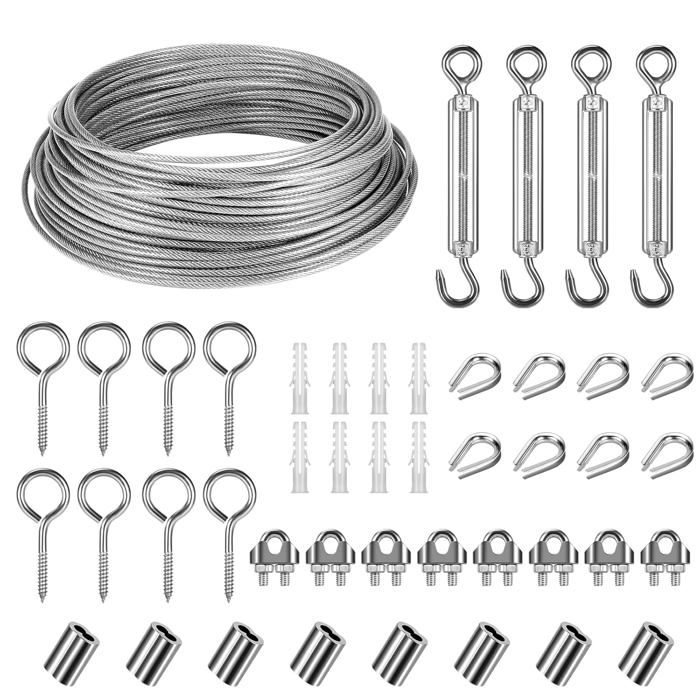 Jeu Complet De Corde Et Câble Prime Noir - 7 Pièces Pour Bricolage Ou Fitness - Neuf