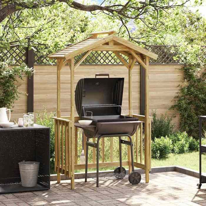 BONNIE® Abri pour barbecue/outils de jardinage - Anti corrosion/imputrescible - Marron 133.5 x 63 x 200 cm Pin imprégné EU449998