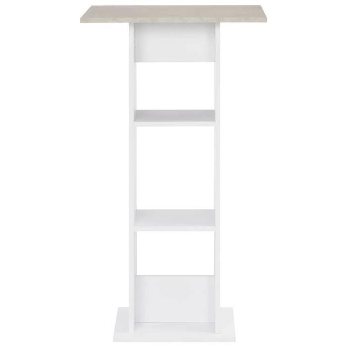RUIG* CHIC Table de bar - Comptoir de bar - KENNETH - Blanc et béton 60x60x110 cm79003